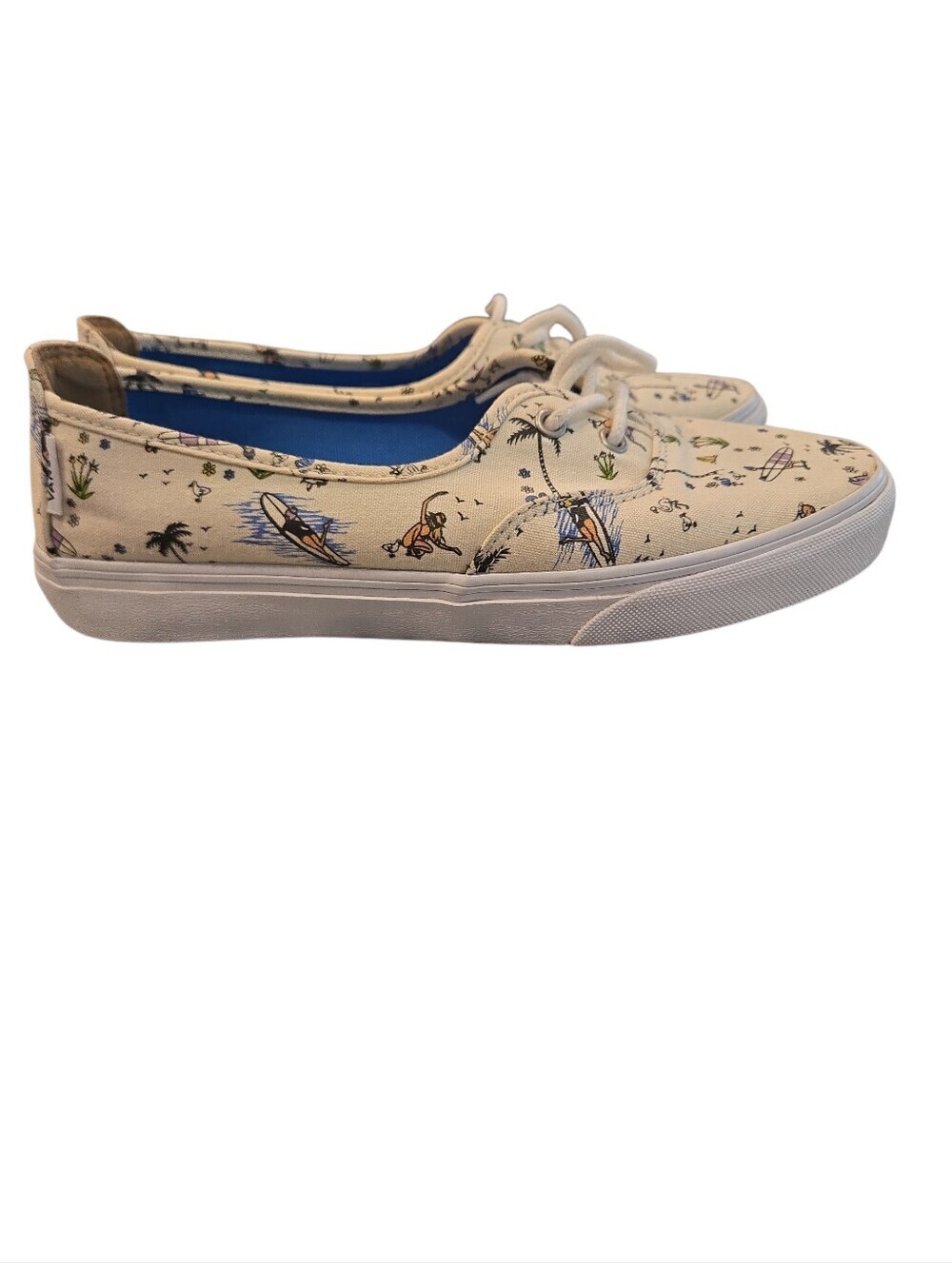 Vans Rata Vulc " Summer Stories'" Beige With Tropical Print. Size 7. View 2